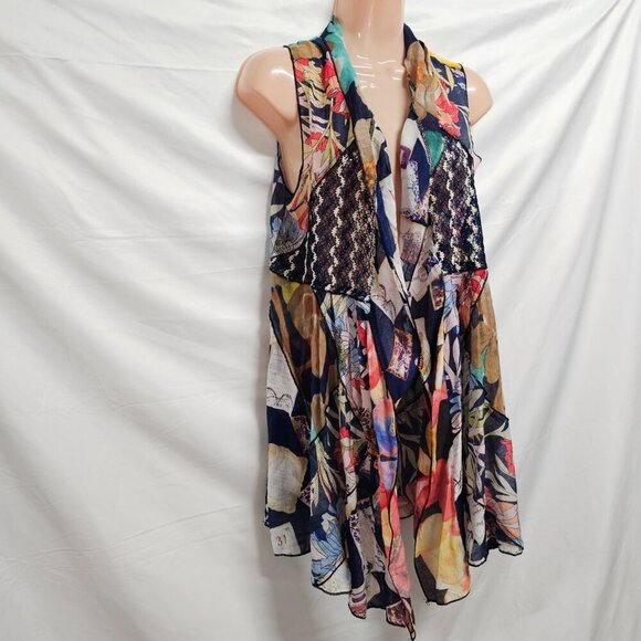 Soft Surrounding Patchwork Boho Vest Women Size M Multicolor - Picture 10 of 13